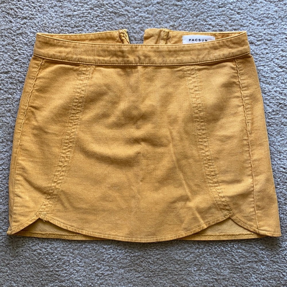 Pacsun mustard yellow corduroy mini skirt